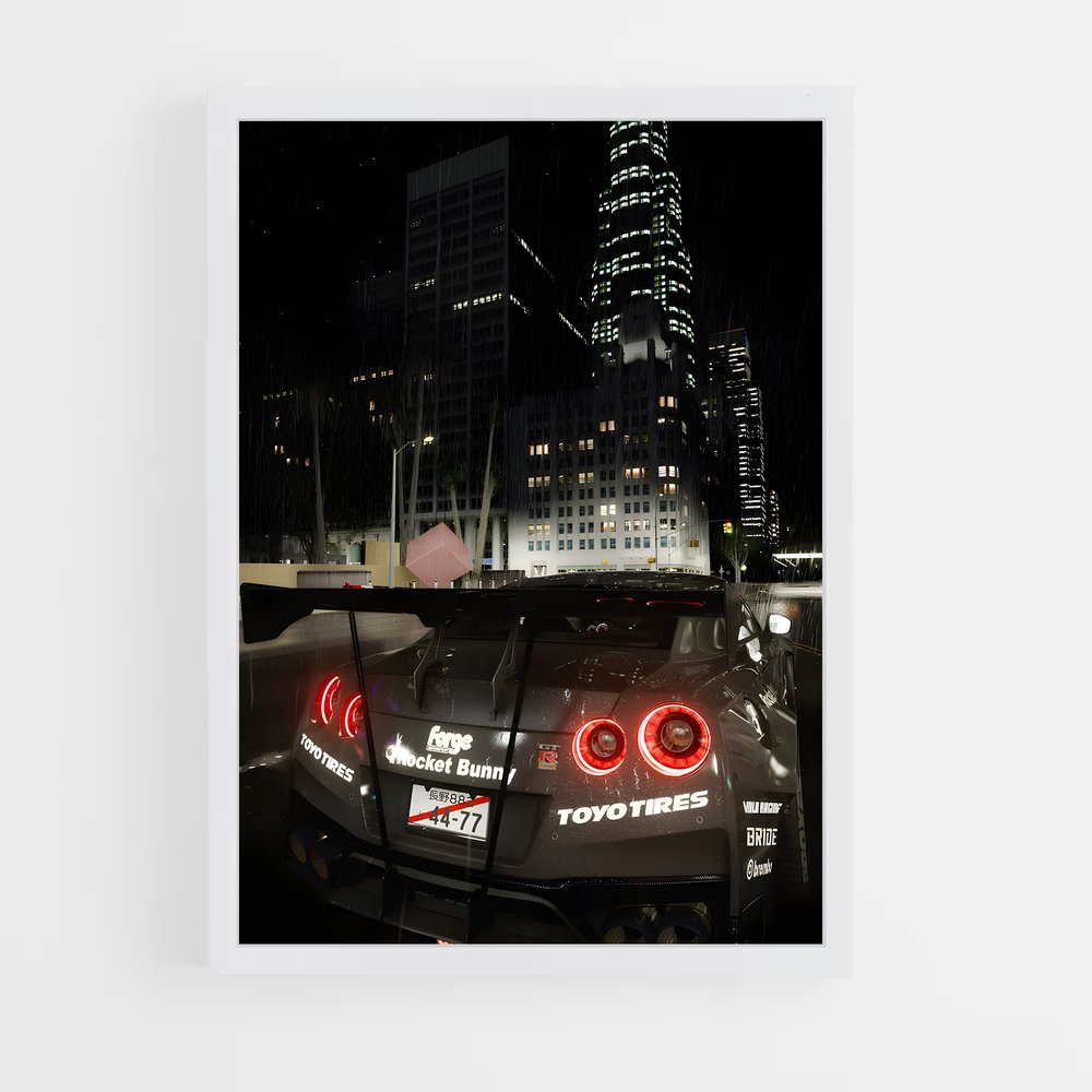Poster Nuit Pluvieuse R35 – affiche Nissan (vue 3)